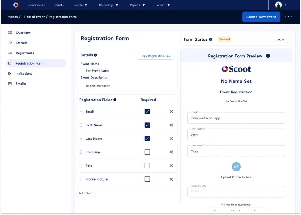 Powerful New Features to Accelerate Sales Registration form